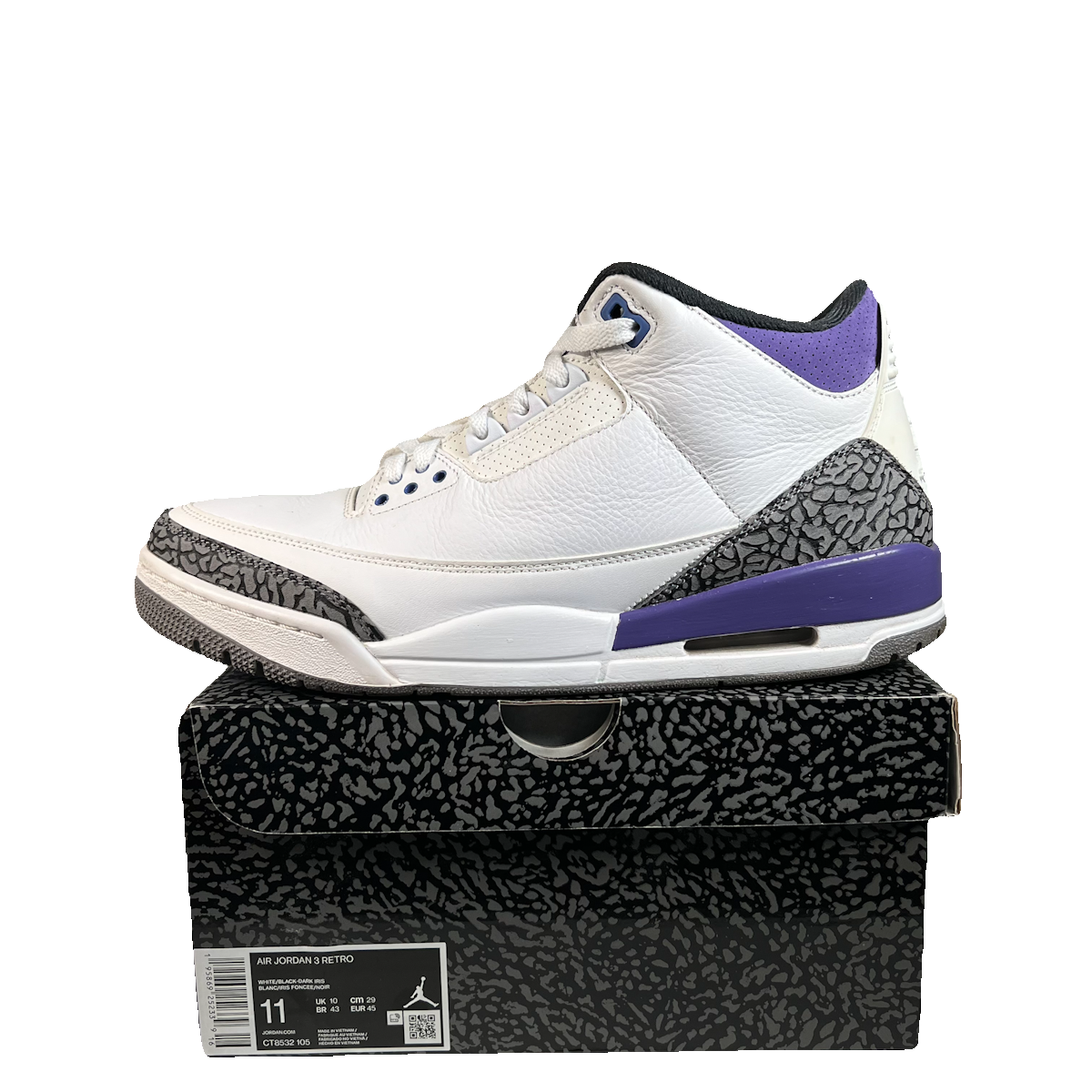 Jordan 3 Dark Iris (2022) Size 11 USED s22799