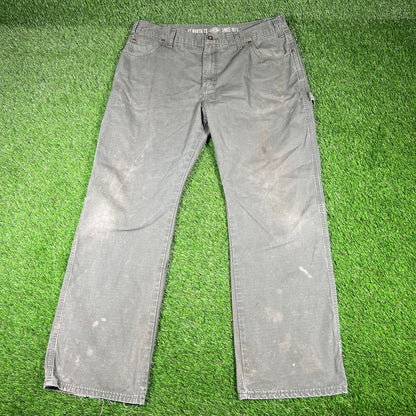Dickies Relaxed Straight Work Wear Olive Pants Size 36x32 USED v16842