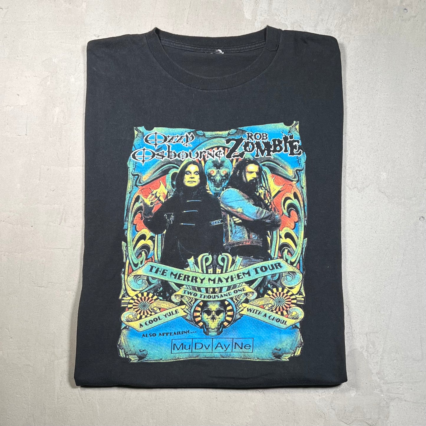 2001 Ozzy Osbourne Rob Zombie Merry Mayhem Tour Black Longsleeve Size XL USED v19458