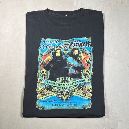 2001 Ozzy Osbourne Rob Zombie Merry Mayhem Tour Black Longsleeve Size XL USED v19458