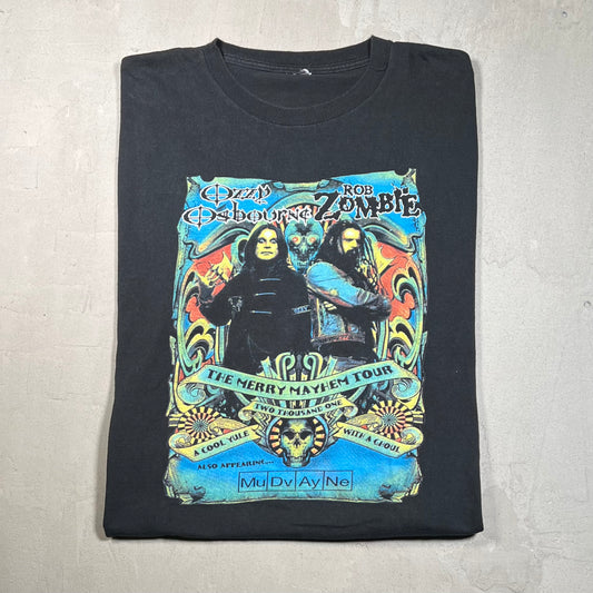 2001 Ozzy Osbourne Rob Zombie Merry Mayhem Tour Black Longsleeve Size XL USED v19458