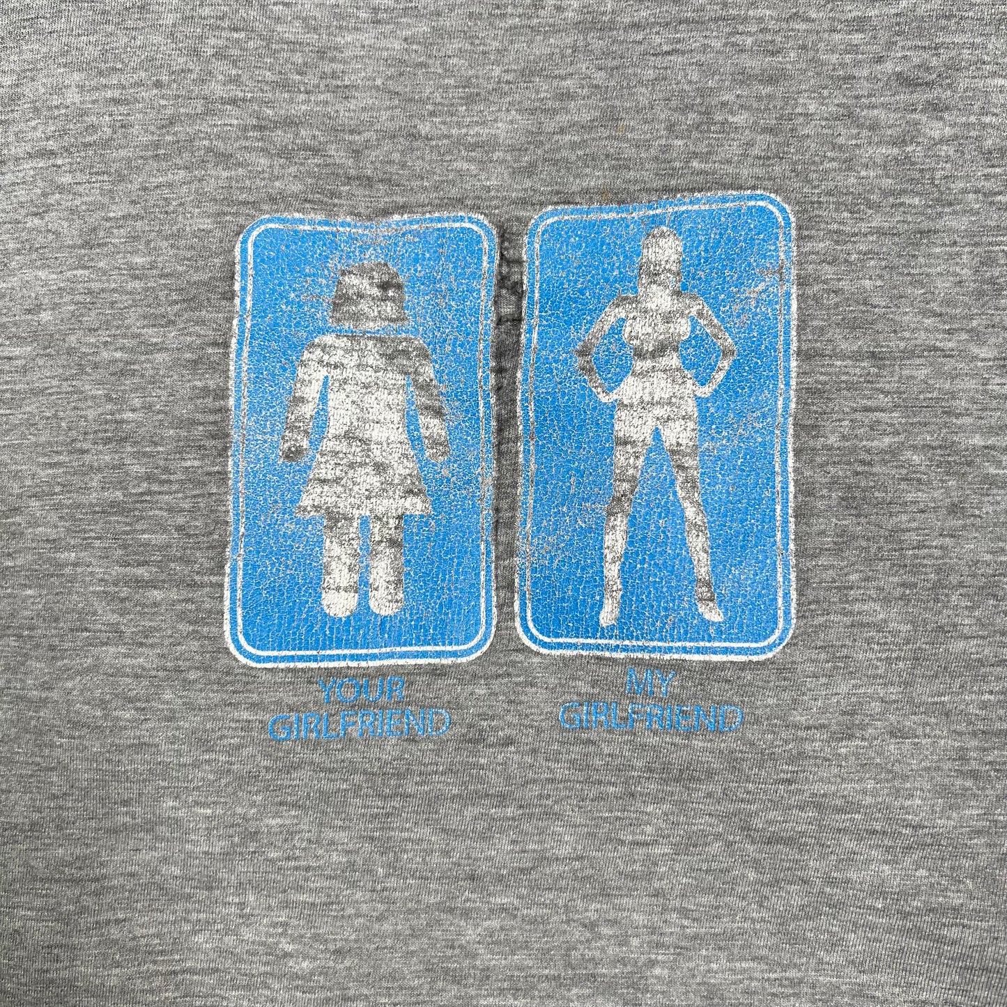 Y2K Taint Your Girl My Girl Grey Tee Size Medium USED v17350