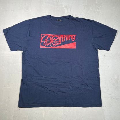 aNYthing Logo Tee Navy Size XL USED x17274