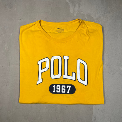 Polo Ralph Lauren Yellow Logo Tee Size XL USED v18989