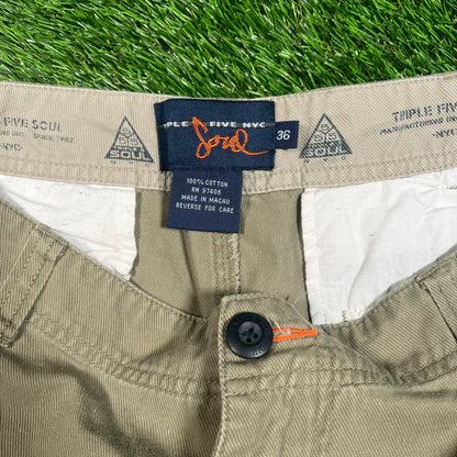 Y2K Triple Five Soul Tan Cargo Pants Size 36 USED v17904
