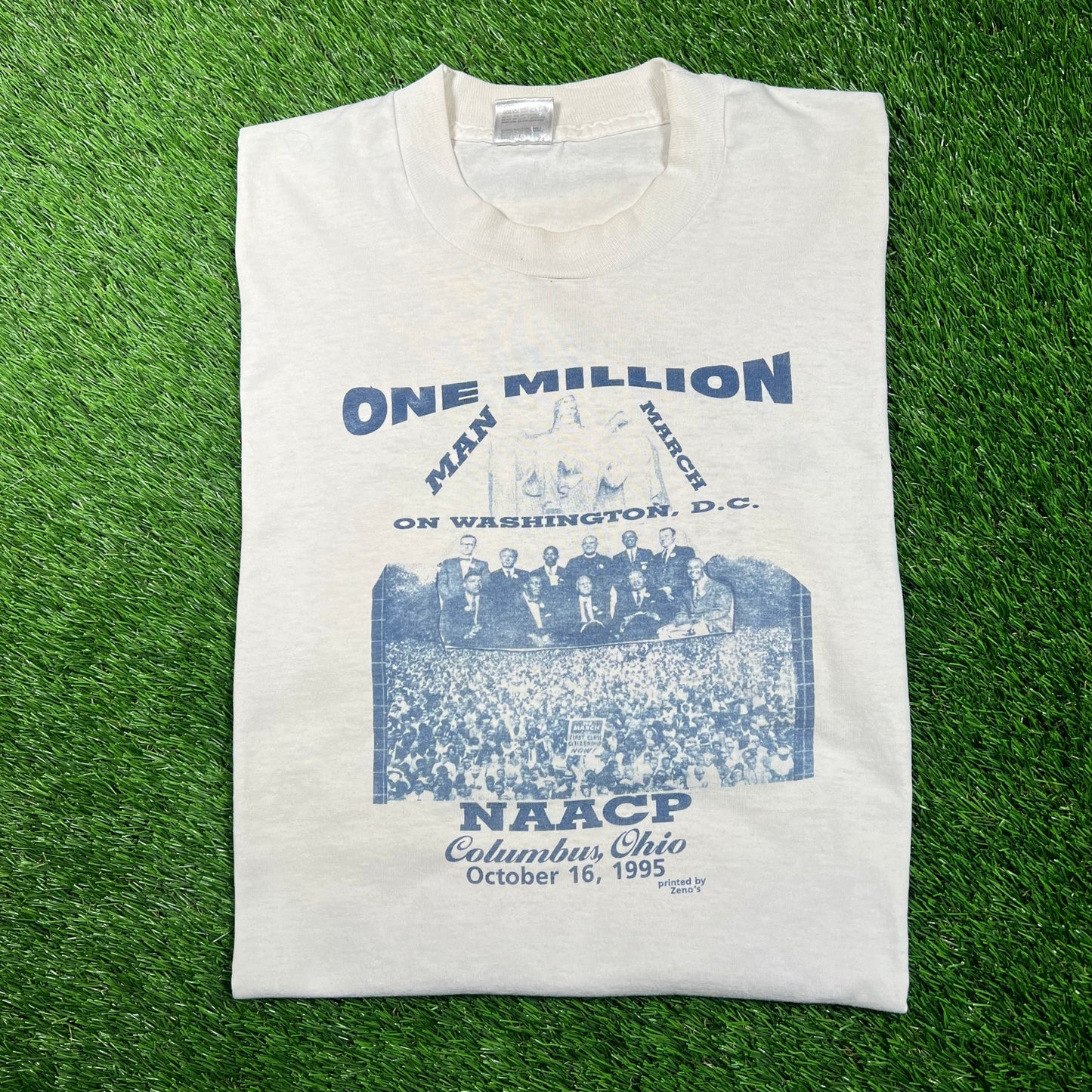 1995 One Million Man March White Tee Size XL USED v18718