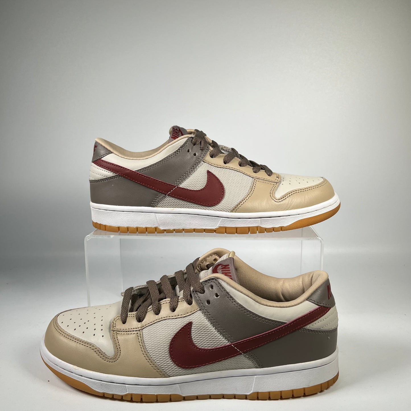 Nike Dunk Low Light Bone Rough Red (2003) Size 9.5 USED s19364