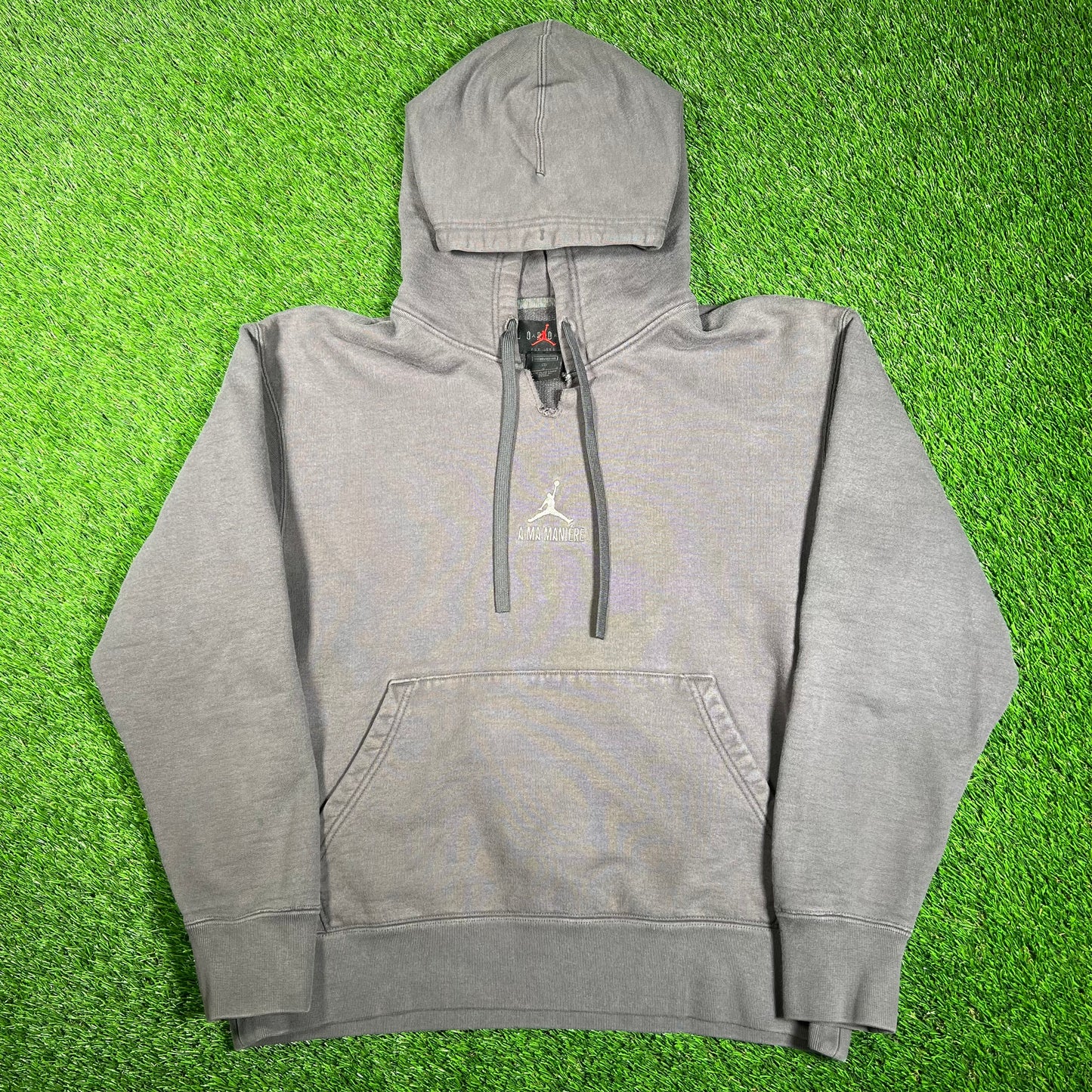 Jordan A Ma Maniere Cropped Grey Hoodie Size Large USED x16075