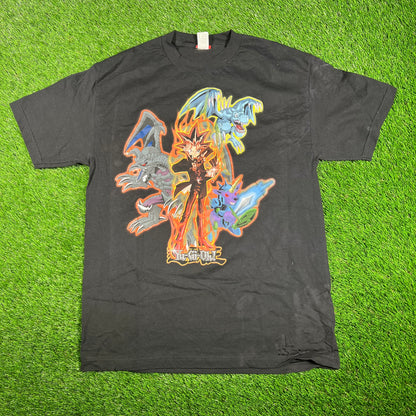 Y2K Yu Gi Oh "Boys" Black Tee Size Large USED v17941