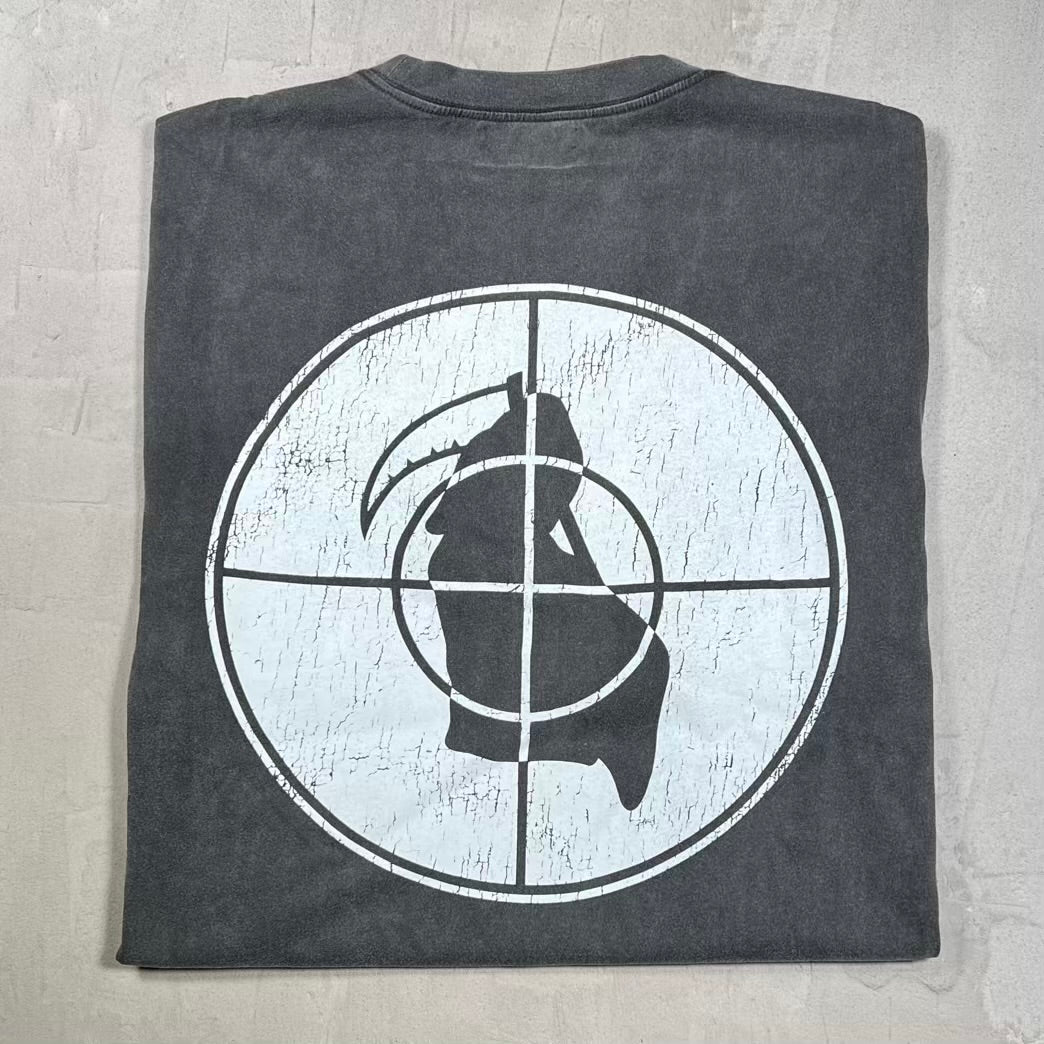 HMDD Reapers Washed Black Tee Size Large USED x18682