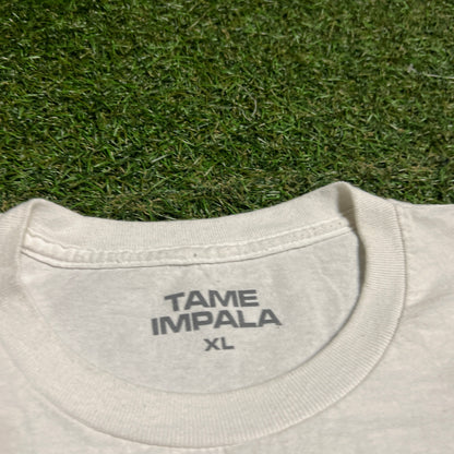 Tame Impala Rushium Tour White Tee Size XL USED v15692