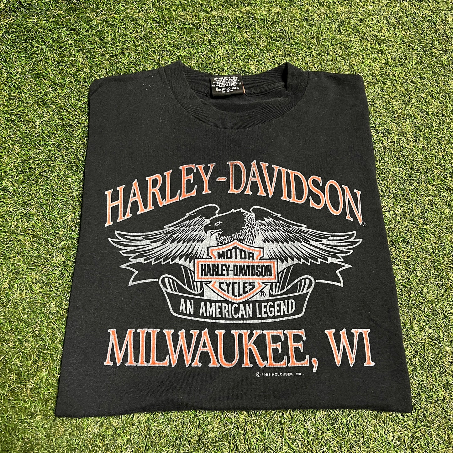 1991 Harley Davidson Milwaukee Black Tee Size XL USED v16484