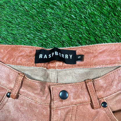 GV Gallery Raspberry Peach Leather Brown Shorts Size Small NEW x15636