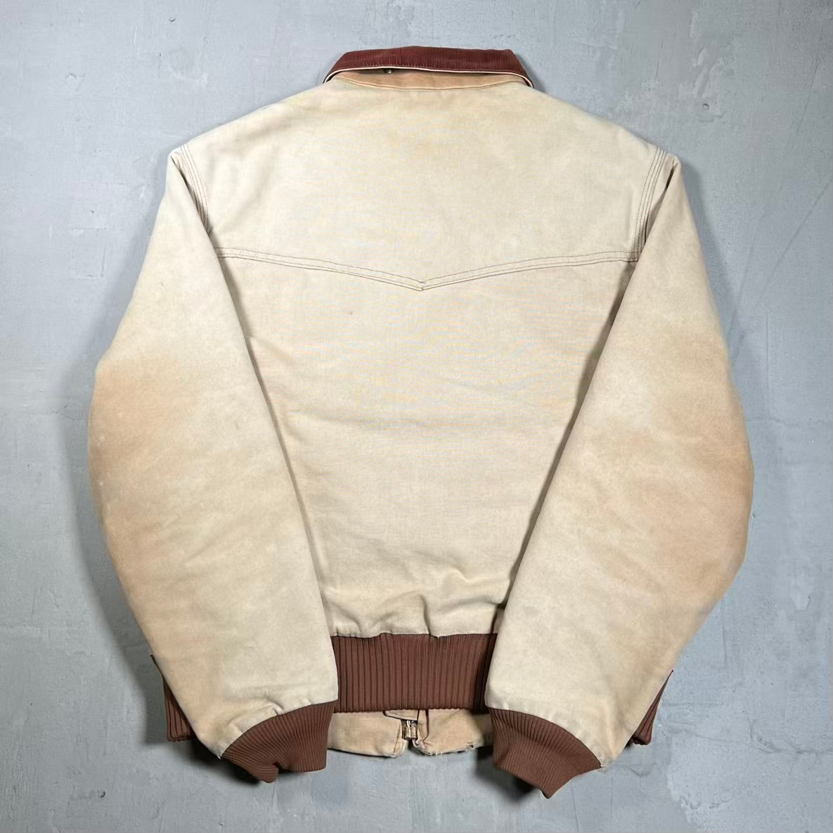 1990s Carhartt Santa Fe Khaki Zip Up Workwear Jacket Size Large USED v20367