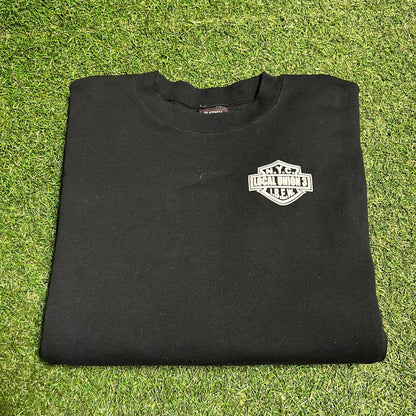 Y2K Local Union 3 NYC Harley Logo Black Crewneck Size XL USED v16470