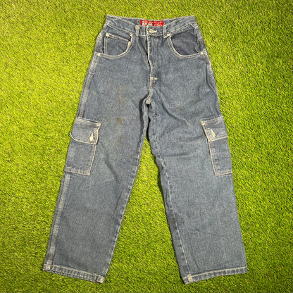 1990s Pokemon Bleu Max Blue Jeans Size XS USED v17936