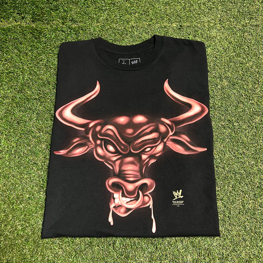 Travis Scott WWE The Rock The Bull Black Tee Size Large NEW x13575