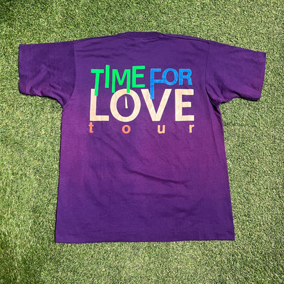 1990s Freddie Jackson Clock Purple Tee Size XL USED v16248