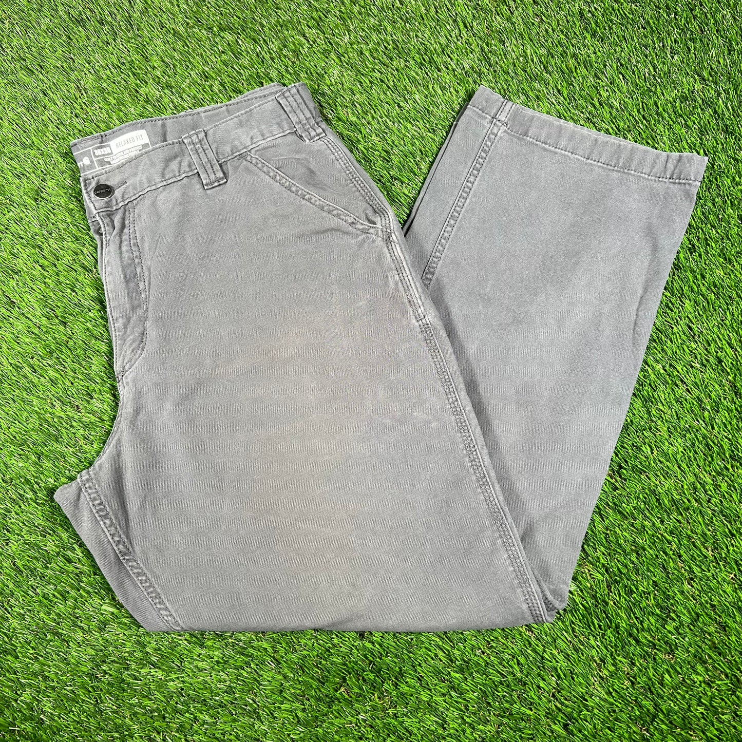 Carhartt Relaxed Fit Grey Pant Size 36x30 USED v16899