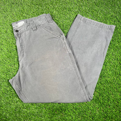 Carhartt Relaxed Fit Grey Pant Size 36x30 USED v16899