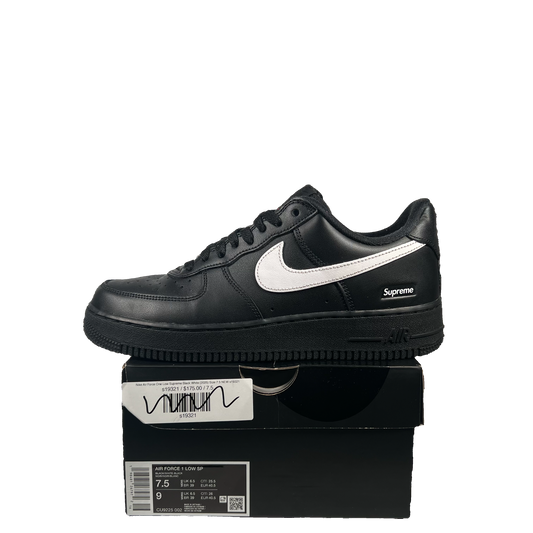 Nike Air Force One Supreme Black White (2025) Size 7.5 USED s20322