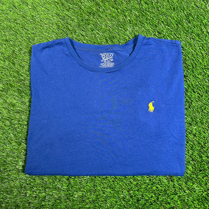Polo Ralph Lauren Blue/Yellow Horse Tee Siuze Medium USED v18237