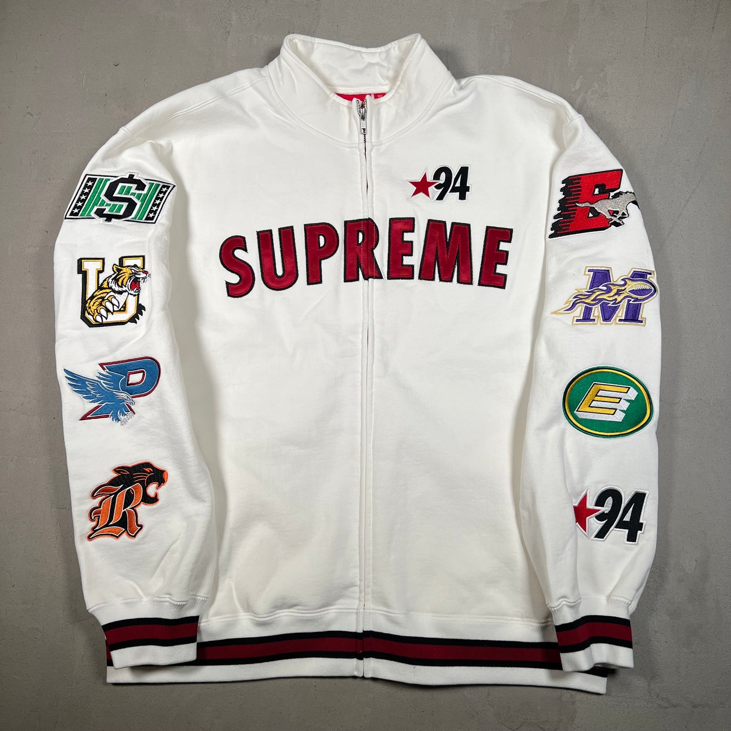 Supreme Mascot Zip Up White Crewneck Size Large NEW x17422