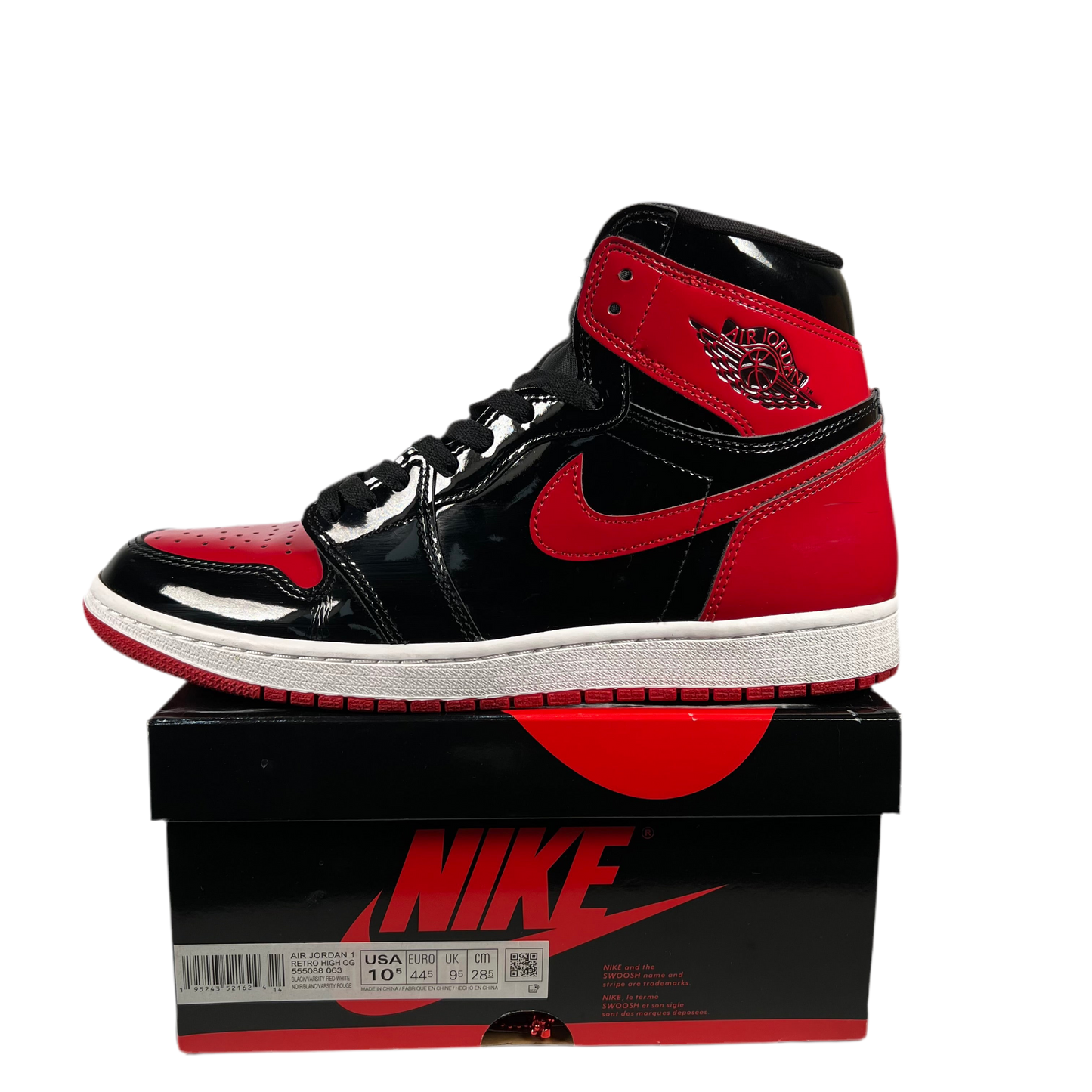 Jordan 1 Patent Bred (2021) Size 10.5 USED s18713