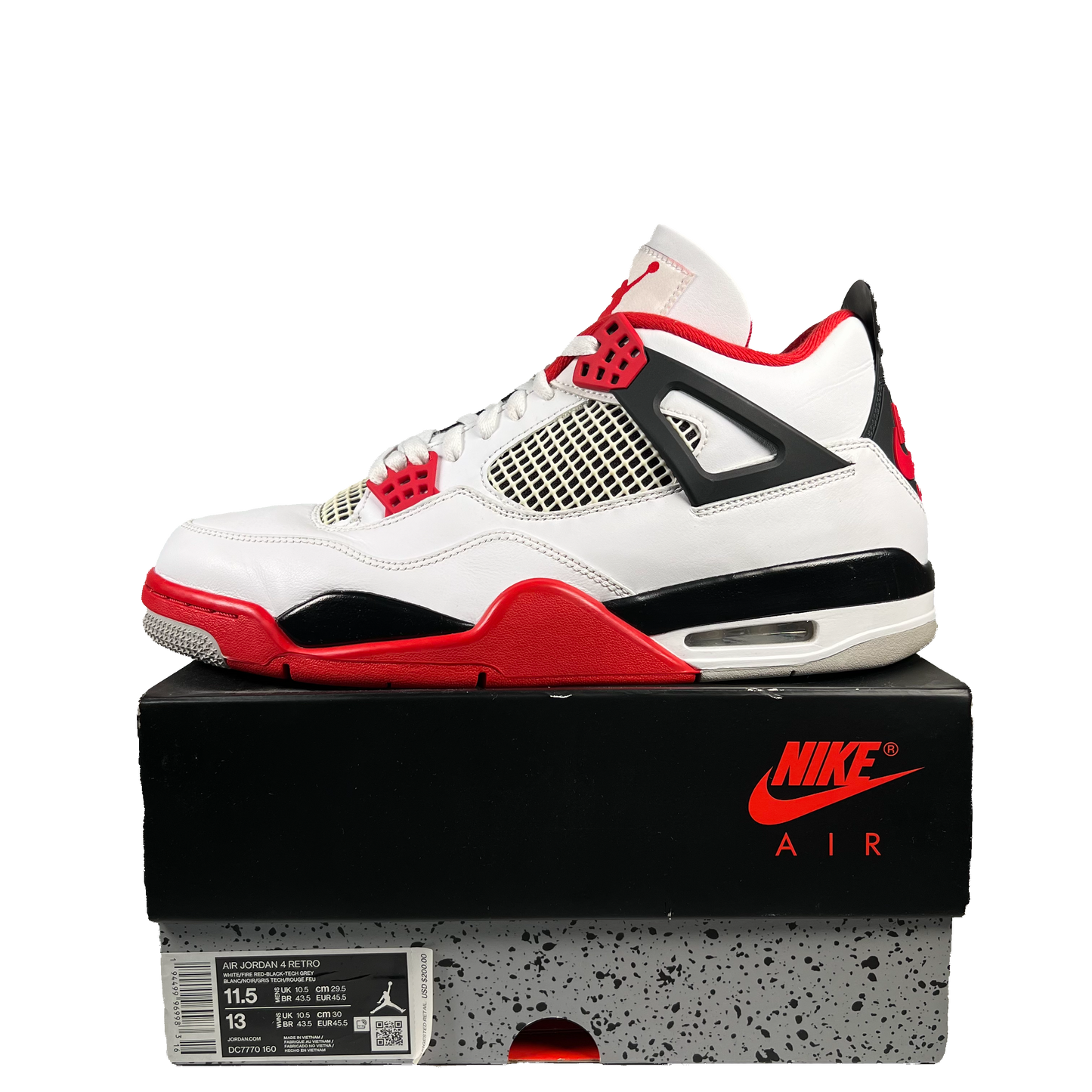 Jordan 4 Fire Red (2020) Size 11.5 USED S19709