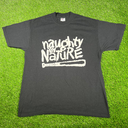 Y2K Naught by Nature Black Tee Size Large USED v16967