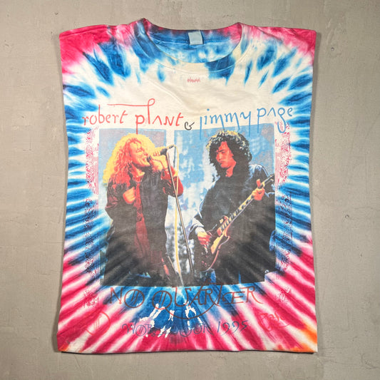 1995 No Quarter Robert Plant Jimmy Page World Tour Tie Dye Tee Size XXL USED v18421