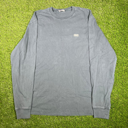 Kith Blue Logo Basic Longlseeve Size Medium USED x15189