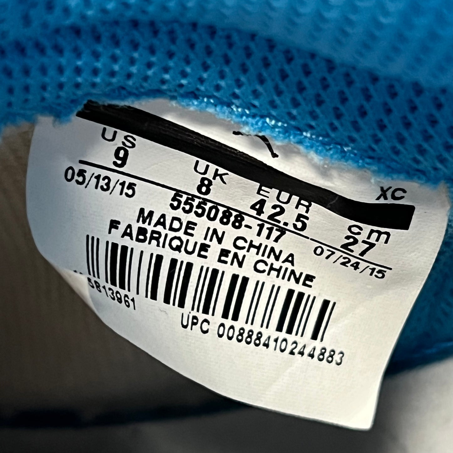 Jordan 1 High UNC (2015) Size 9 USED s19663