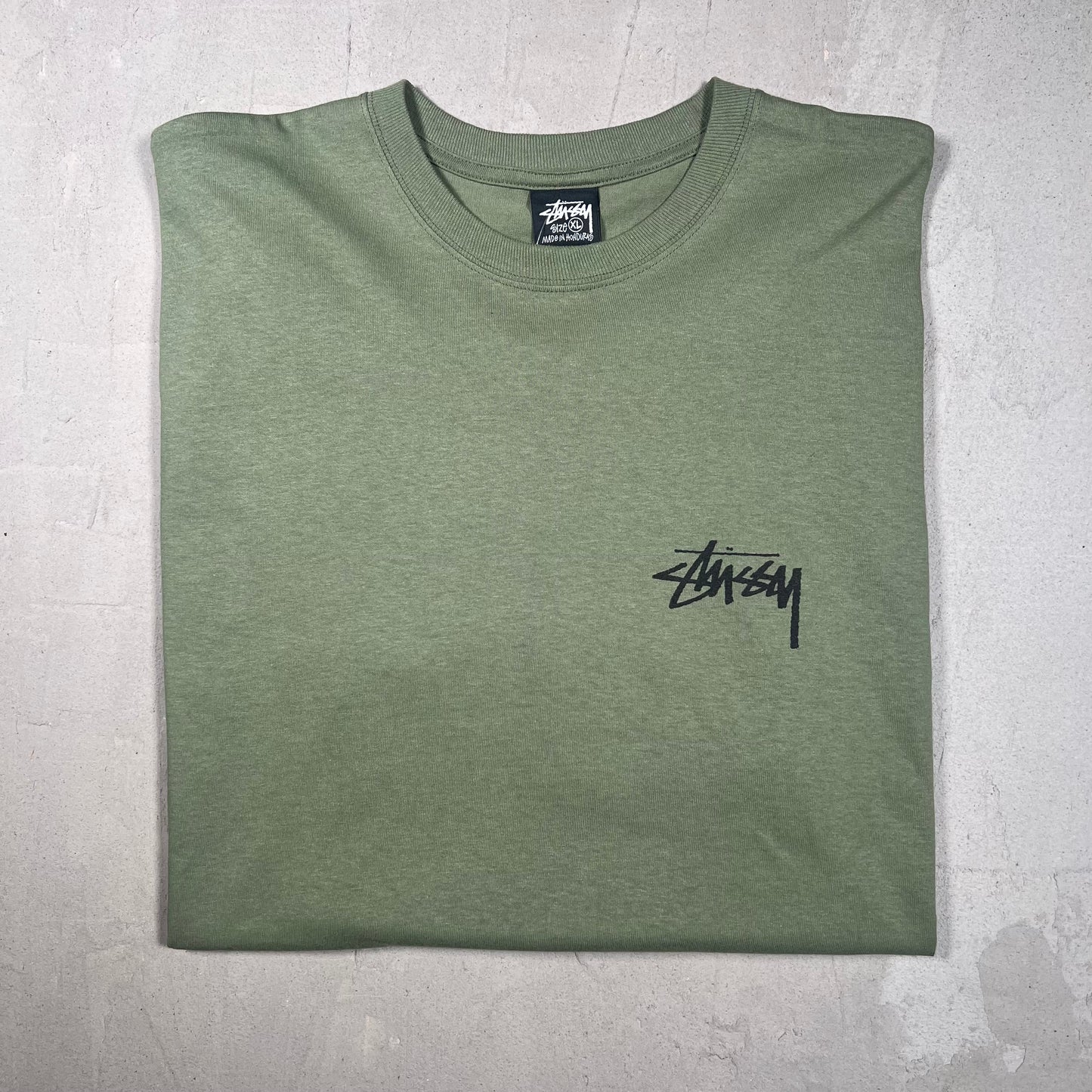 Stussy Stock Dog Green Tee Size XL NEW x17375