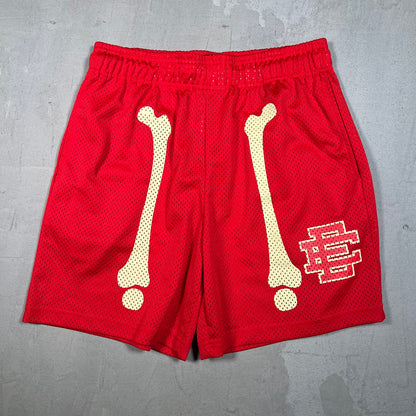 Eric Emanuel Red Leg Bone Shorts Size Medium USED x17405