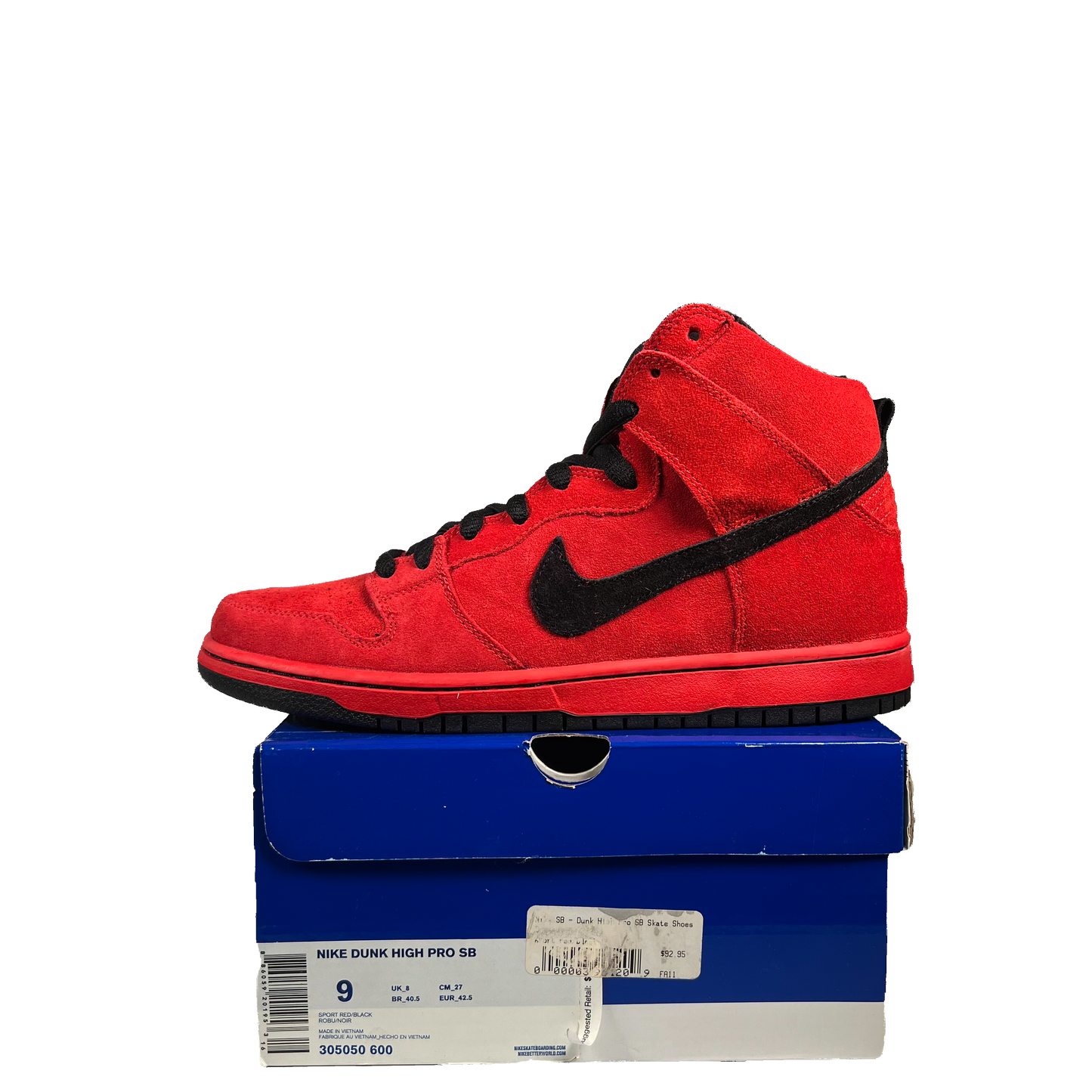 Nike SB Dunk High Red Devil (2011) Size 9 NEW s20380