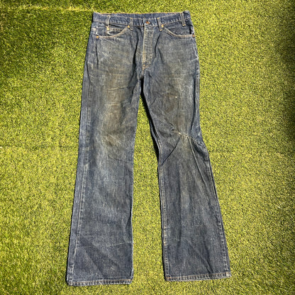 Levis 70s Big E Orange Tab Dark Blue Jeans Size 32x30 USED v15892
