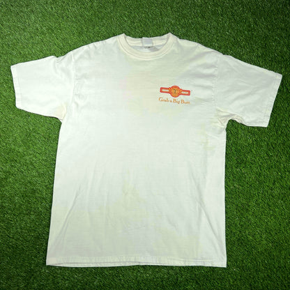 1990s Big Butt Cigars White Logo Tee Size XL USED v17381
