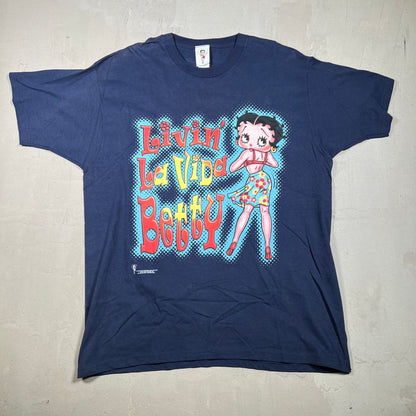 1999 Betty Boop Livin La Vida Blue Tee Size XL USED v16830