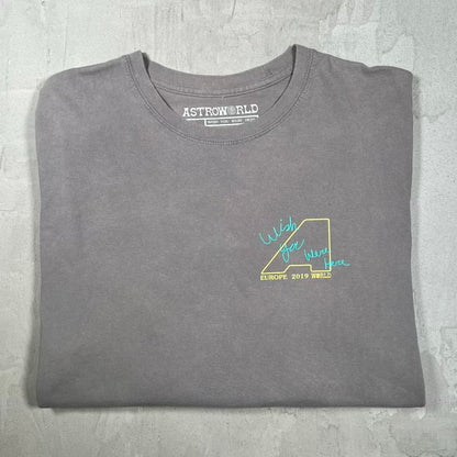 Travis Scott Europe 2019 Tour Grey Longsleeve Size XL USED x18555
