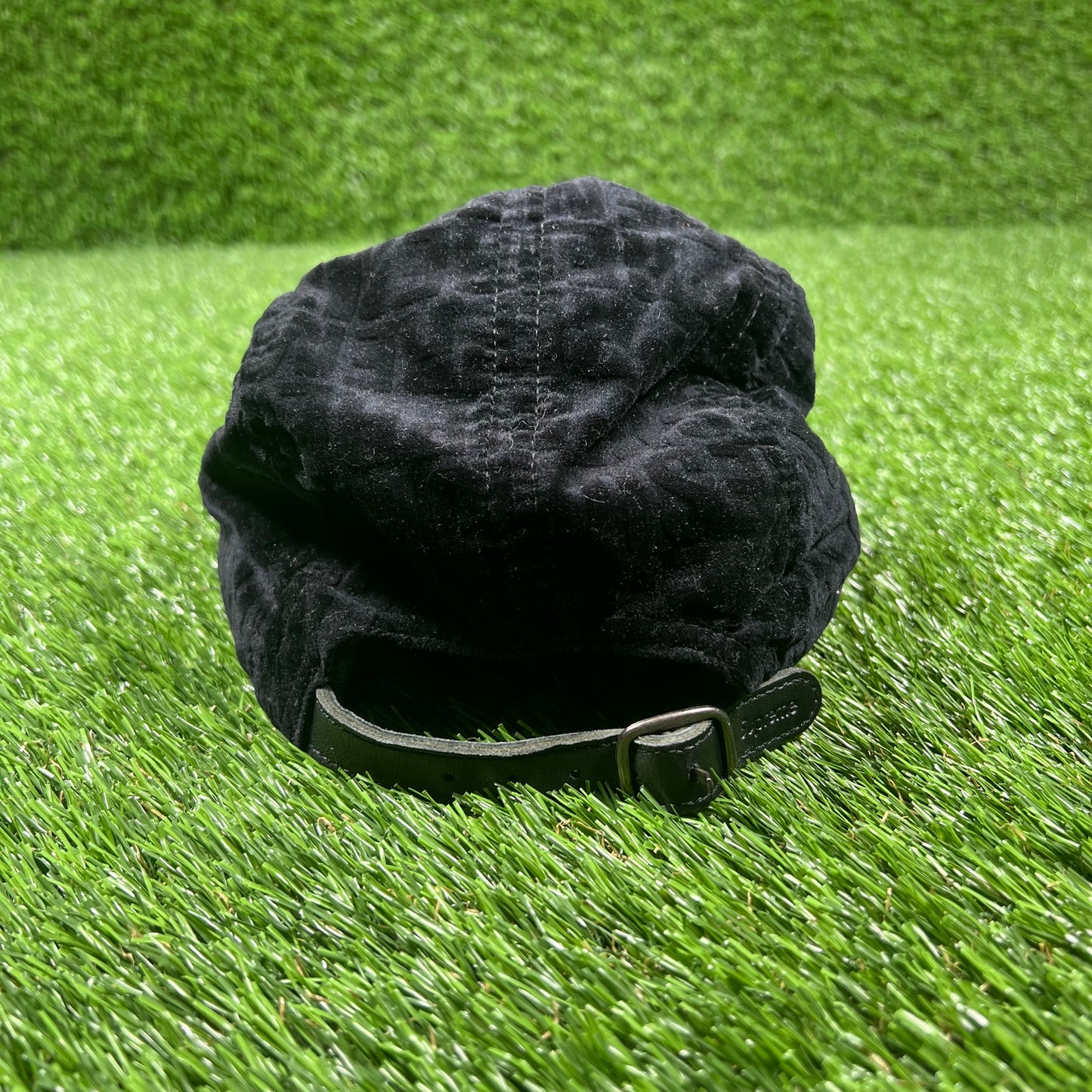 Supreme Black Velvet Pattern Camp Camp USED x14856