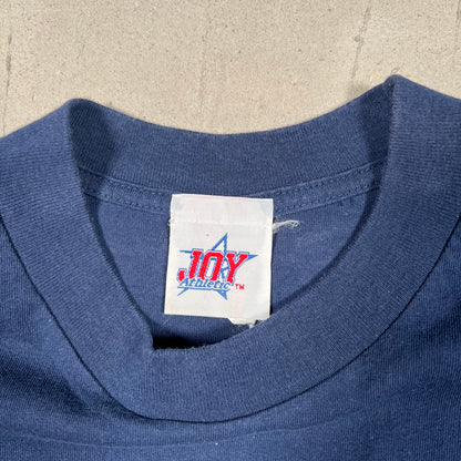 1999 David Cone 27 Up 27 Down Navy Tee Size XL USED v14154
