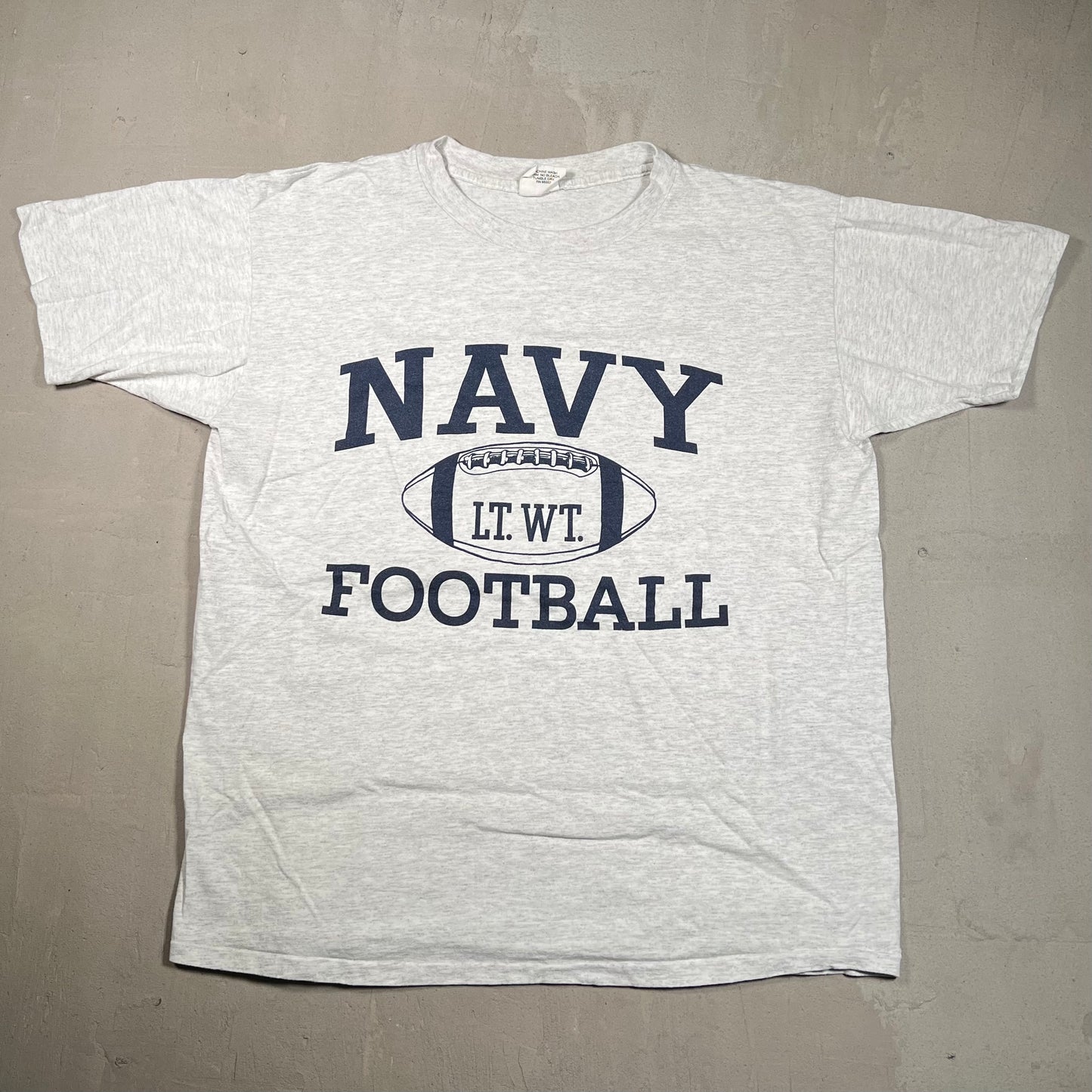 1990s Navy Football Grey Tee Size XL USED v19346