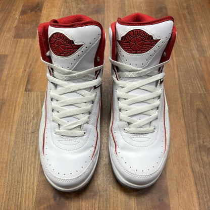 Jordan 2 White Red (2014) Size 10 USED s17329