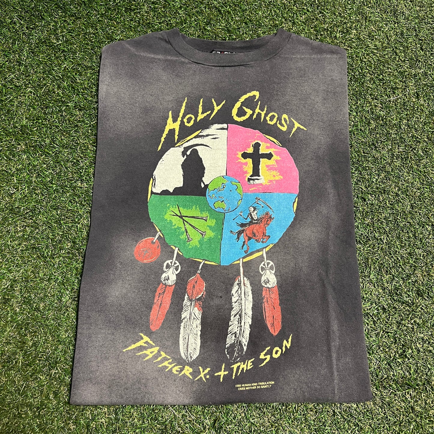 Saint West Black "Holy Ghost" Tee Size Small USED x14183