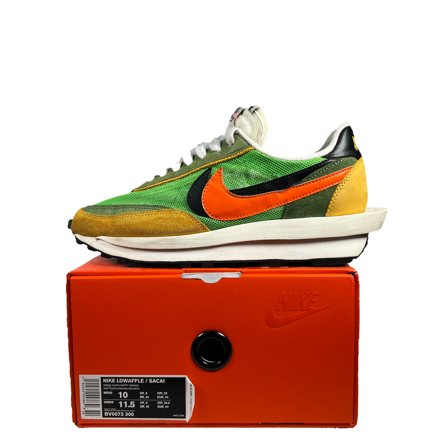 Nike Waffle Sacai Green Gusto (2019) Size 10 USED s20744