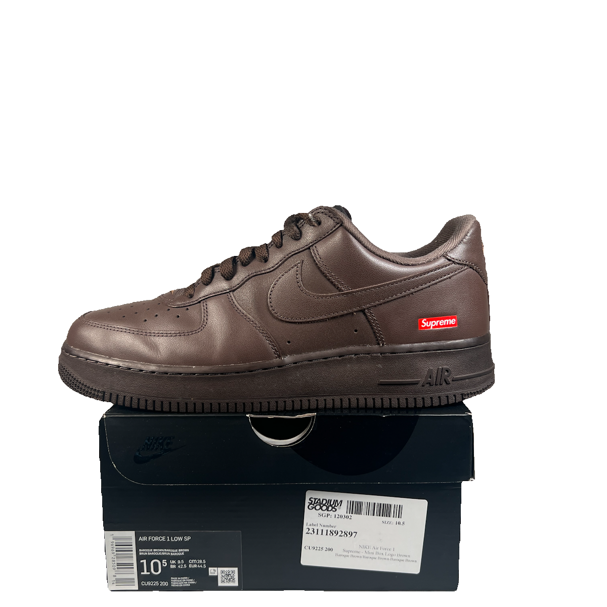 Nike Air Force 1 Low Supreme Baroque Brown (2023) Size 10.5 USED s23198