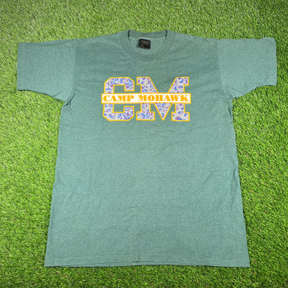 1990s Green Camp Mohawk Tee Size Large USED v16920