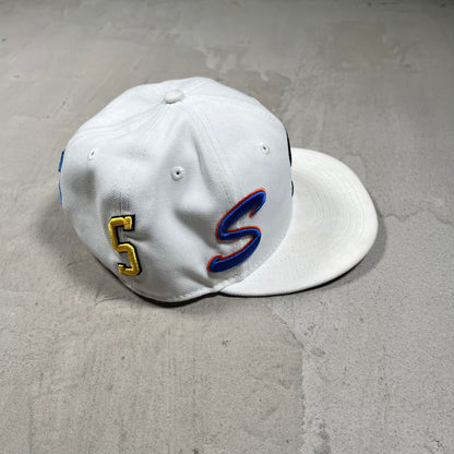 Supreme Multi S Logo New Era White Fitted Hat Size 7 1/8 USED x18566
