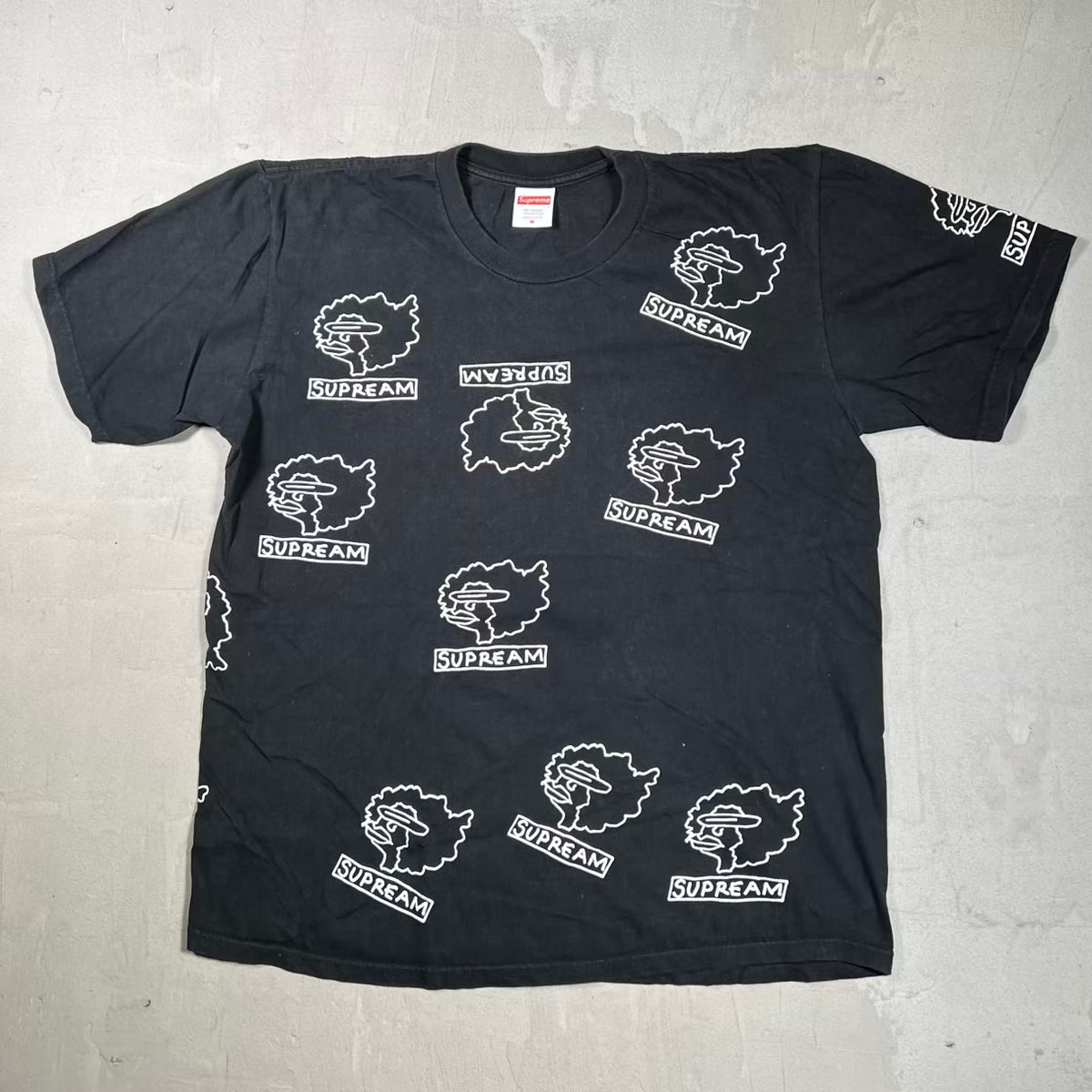 Supreme Gonz Heads Black Tee (2017) Size Medium USED x18598
